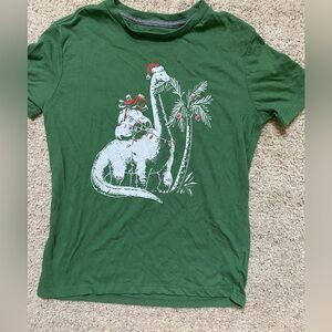 Old navy boys holiday Dino shirt L 10-12
